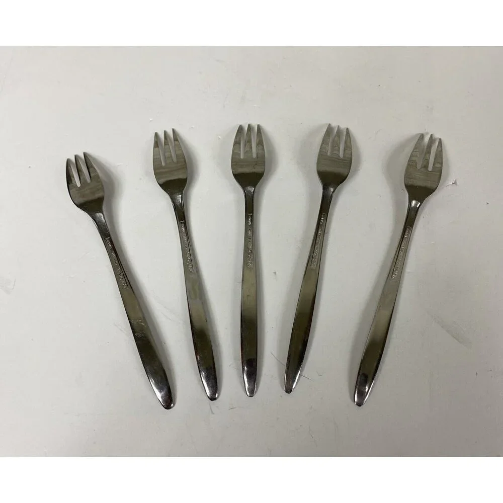 VTG Wellingware Stainless Japan Lot 5 Cocktail Seafood Forks Silverware Flatware